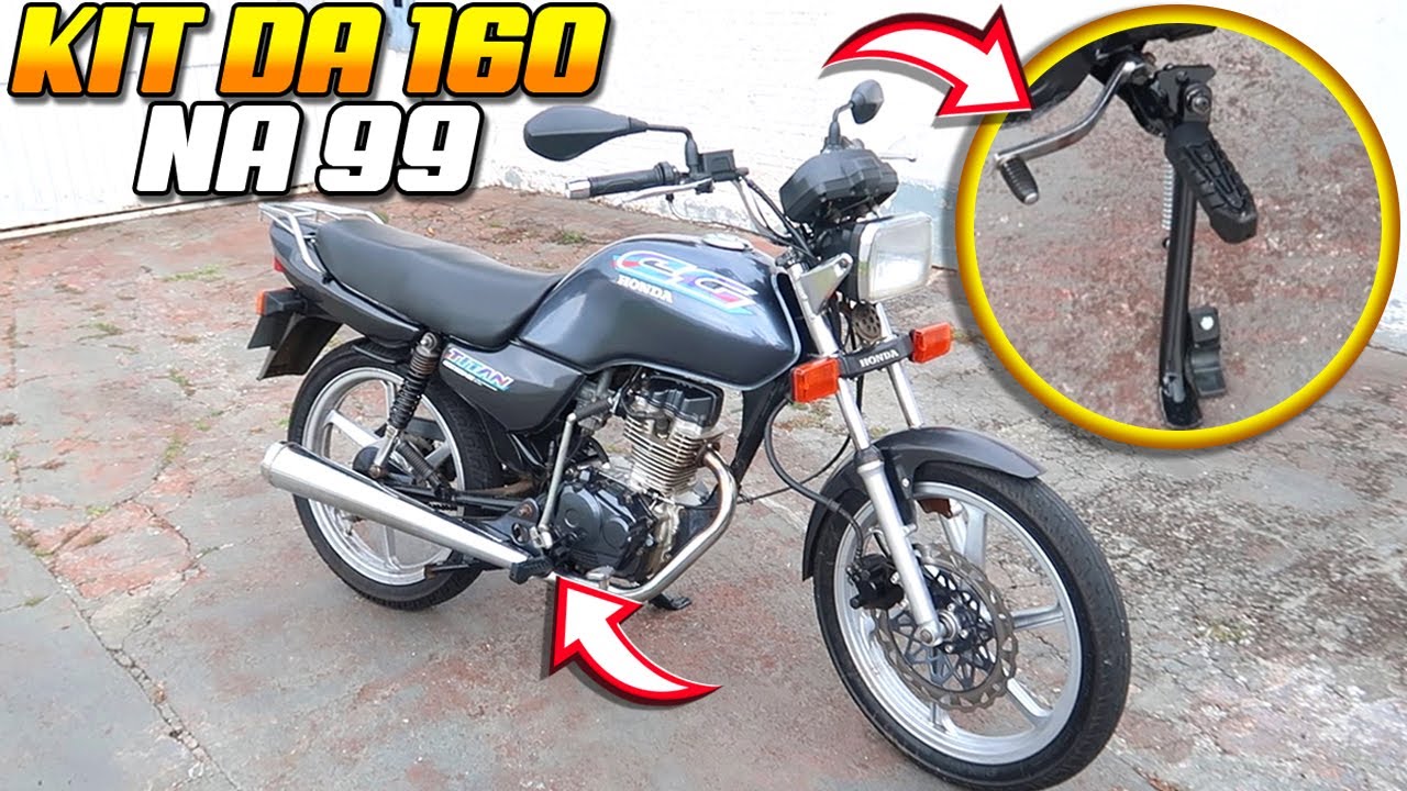 COLOQUEI O KIT ESTRIBO DESCANSO E BORRACHA DA 160 NA TITAN 97 ‹‹ Maycon Aragão ››