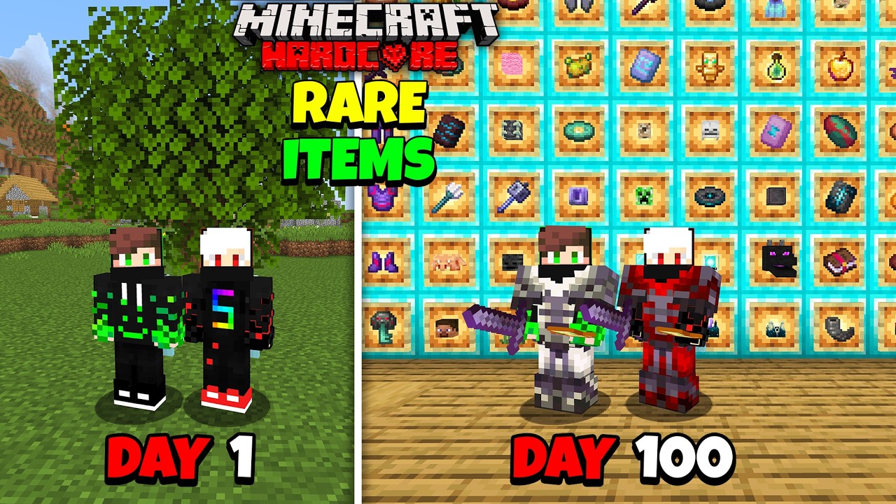 We Collected the RAREST Items In Minecraft Hardcore..!