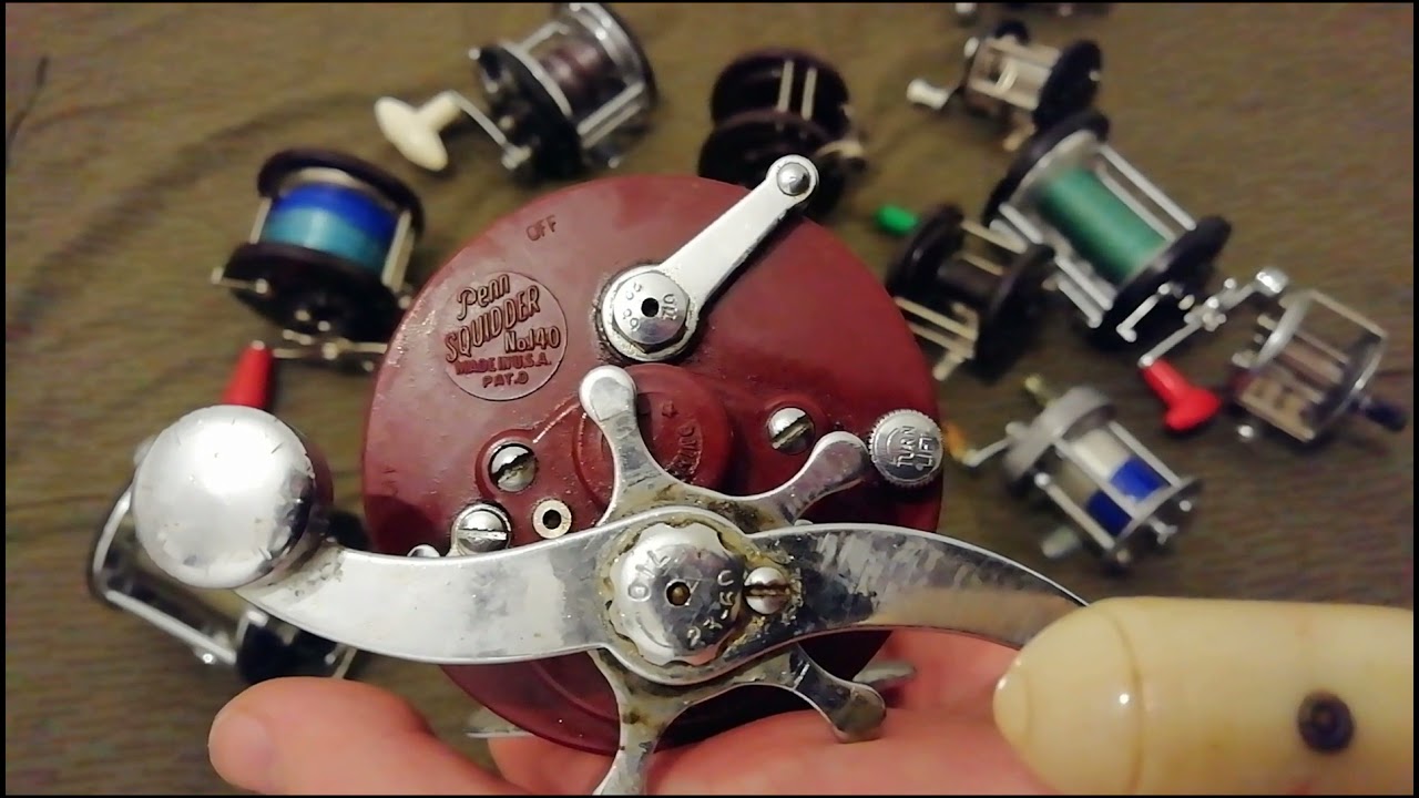 Vintage multiplier/conventional fishing reel collection.
