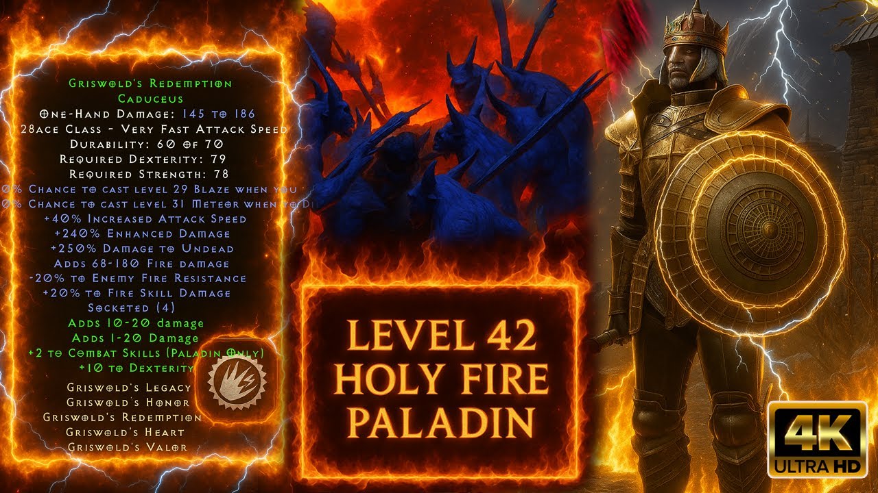 Level 42 Holy Fire Paladin with Griswold&rsquo;s Legacy &ndash; Chilling Power in Diablo 2 Resurrected