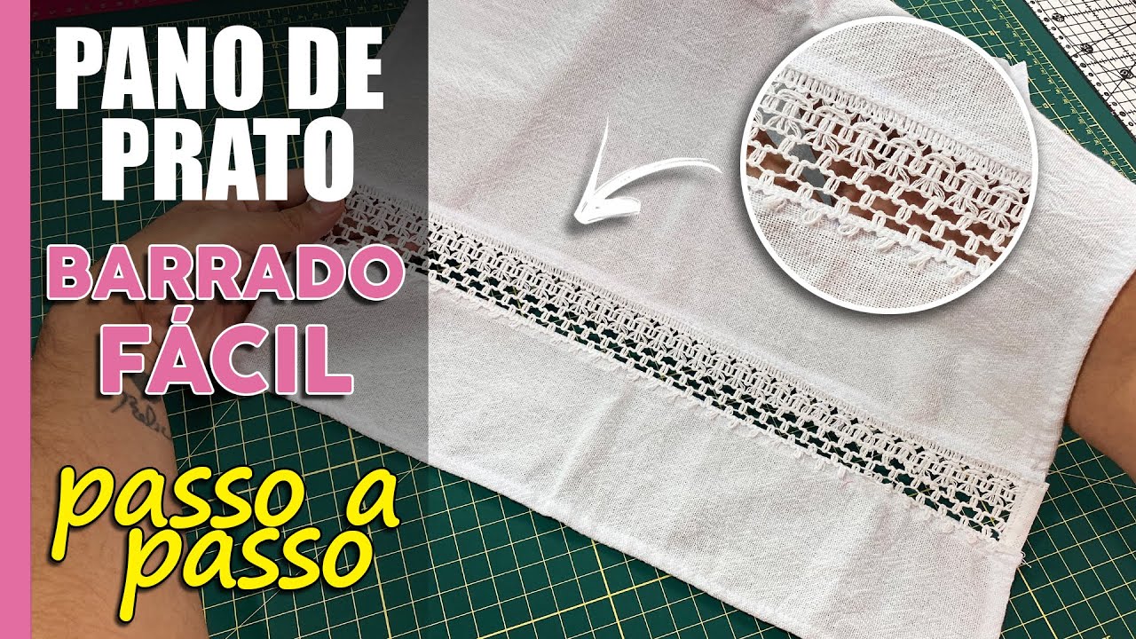 Como Fazer Pano De Prato Com Bordado [Pano de Prato com Renda de Algodão | Técnica de Pano de Prato]