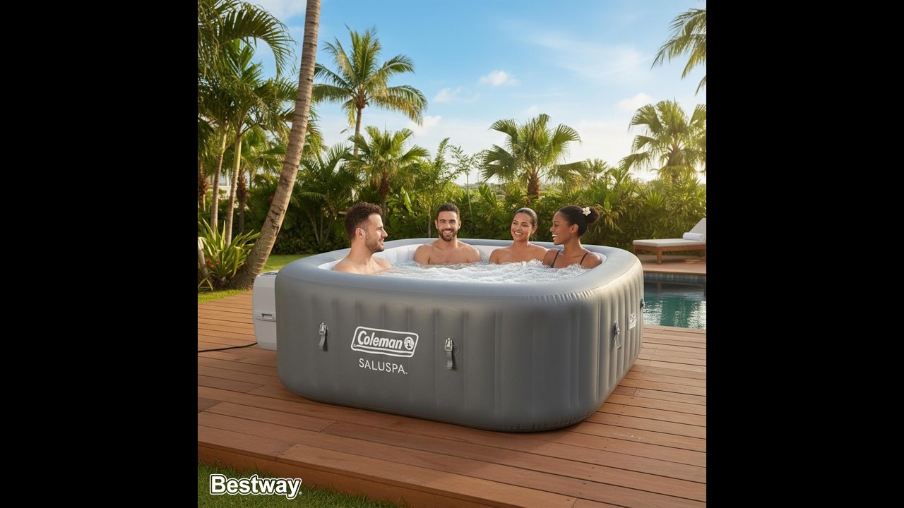 Coleman Hawaii Inflatable Hot Tub Review | 4-6 Person Portable Spa with 140 AirJets