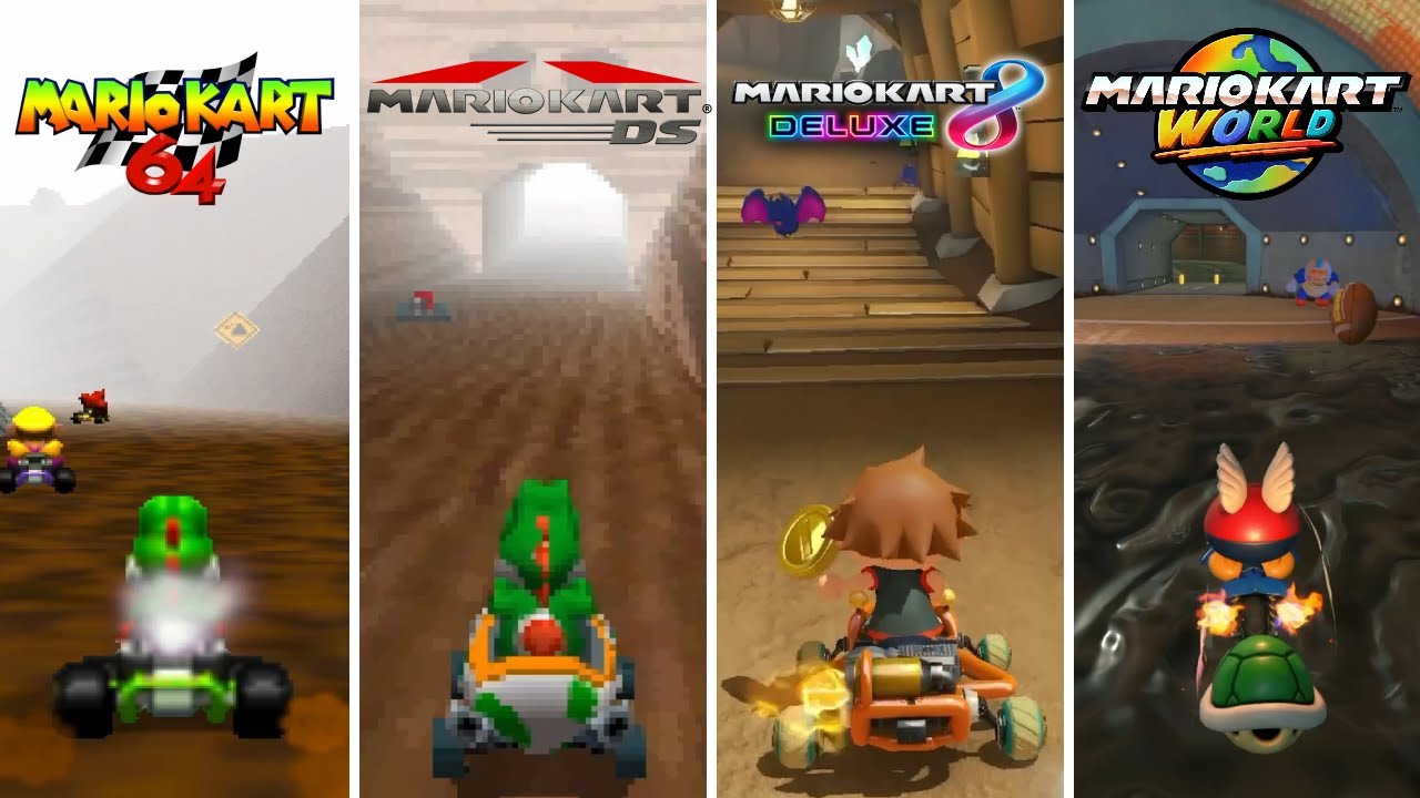 Evolution of Choco Mountain in Mario Kart Games (1996-2025)