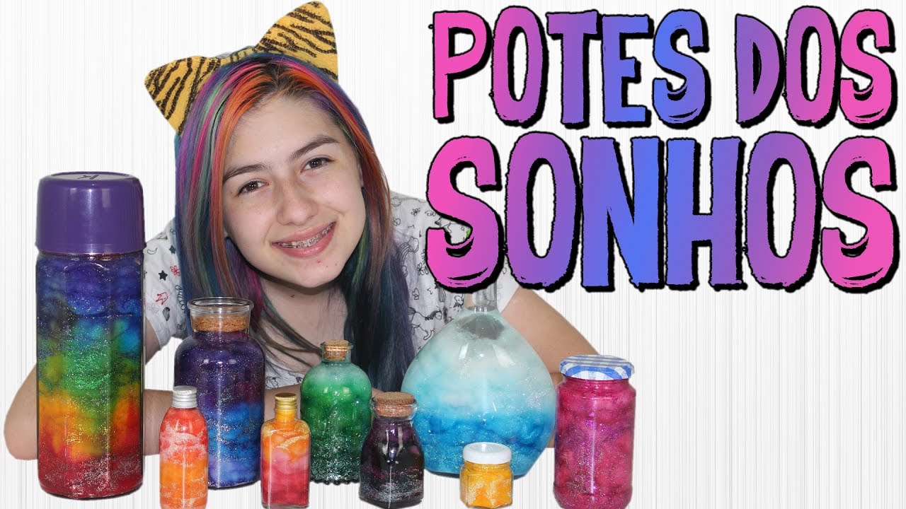 Pote dos Sonhos Poção Mágica Galaxia e Arco-íris Como Fazer DIY