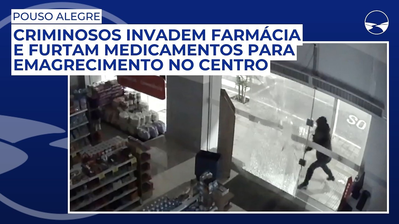 Criminosos invadem farmácia e furtam medicamentos para emagrecimento no centro de Pouso Alegre