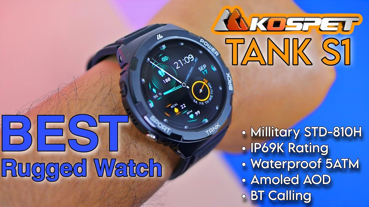 KOSPET TANK S1 - SMARTWATCH RUGGED SPORTY BISA TELEPON DAN PUNYA PROTEKSI IP69K + MIL STD 810H