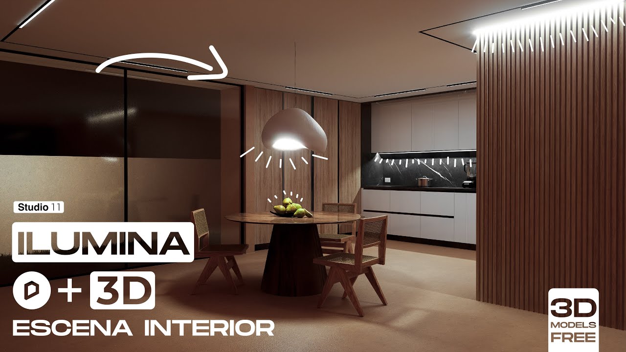 ¿Cómo iluminar una escena interior en D5 Render desde CERO? // Día y Noche + 3D + HDRI