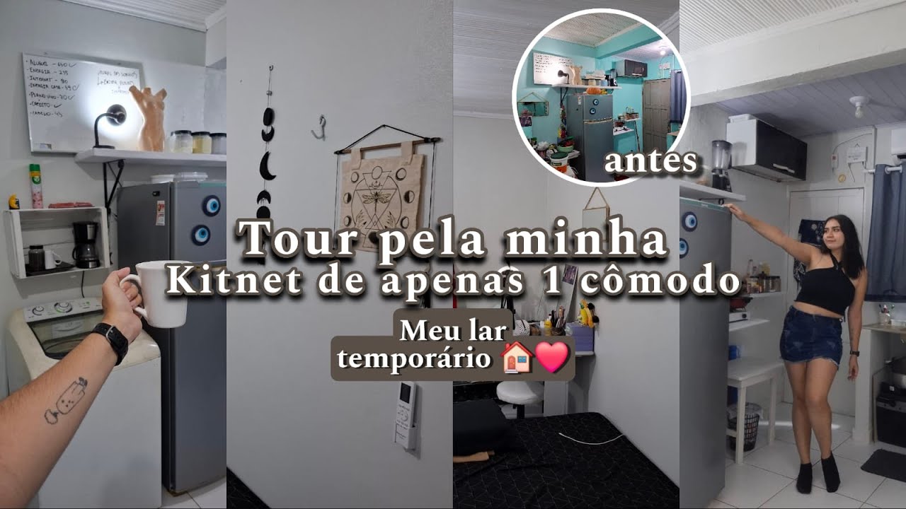 Tour pela minha Kitnet de apenas um cômodo MINHA CASA MINIMALISTA 🏠 #morandosozinha
