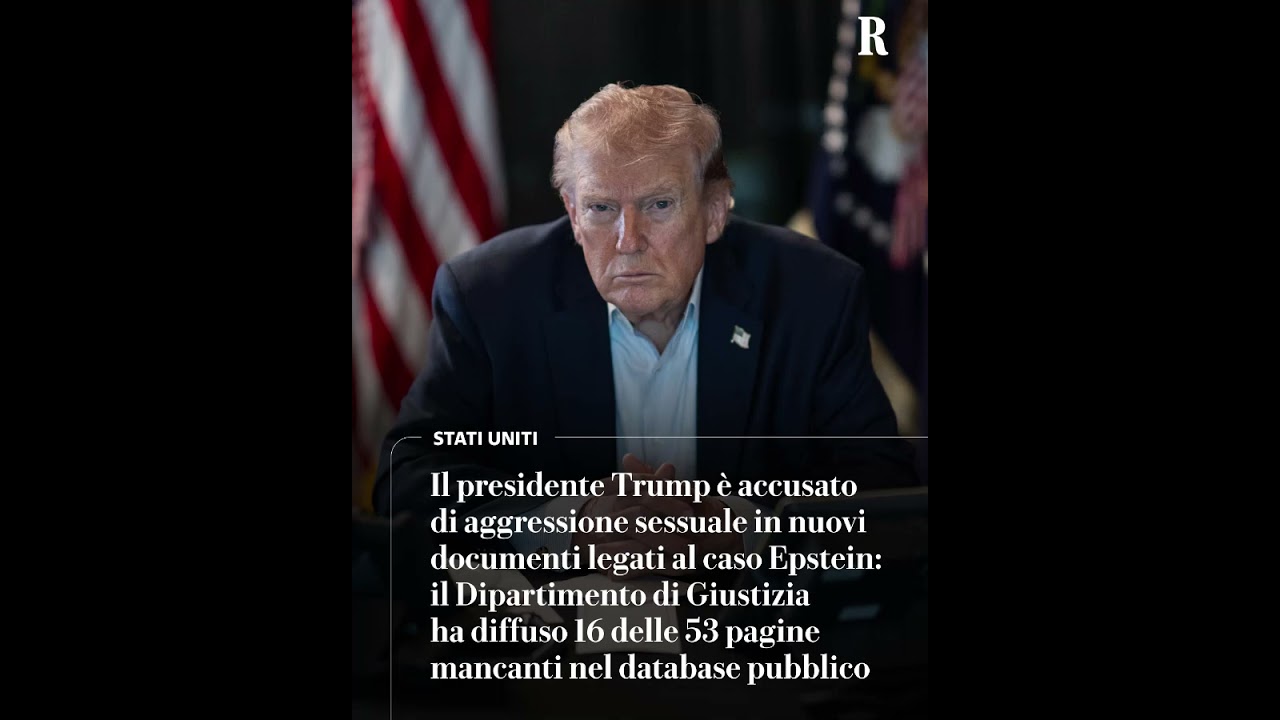 EPSTEIN FILES, il presidente TRUMP &egrave; accusato di AGGRESSIONE SESSUALE