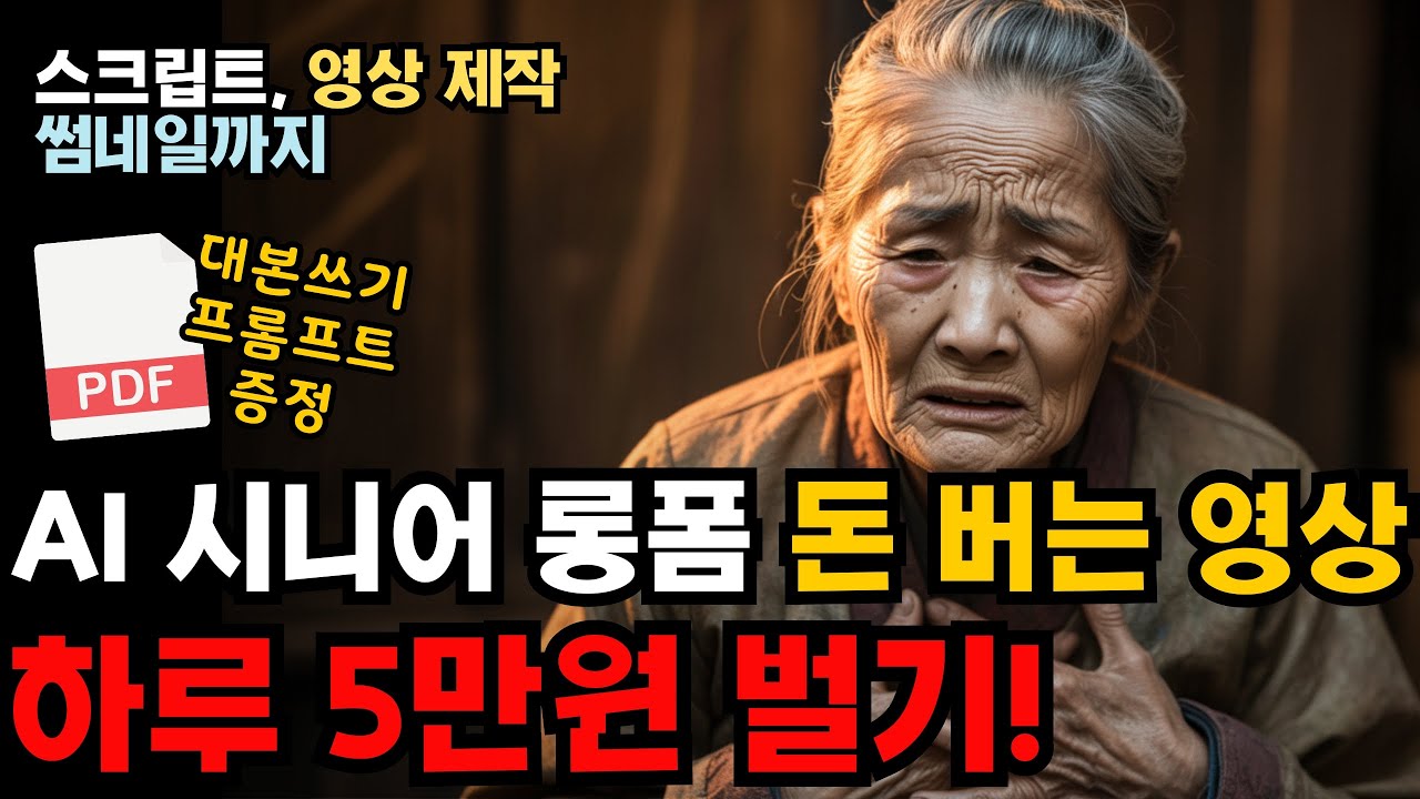 AI 시니어 유튜브 인생 사연 롱폼 150만 조회수 나오는 영상 제작의 모든 것! | 벤치마킹 대본작성 영상제작 썸네일