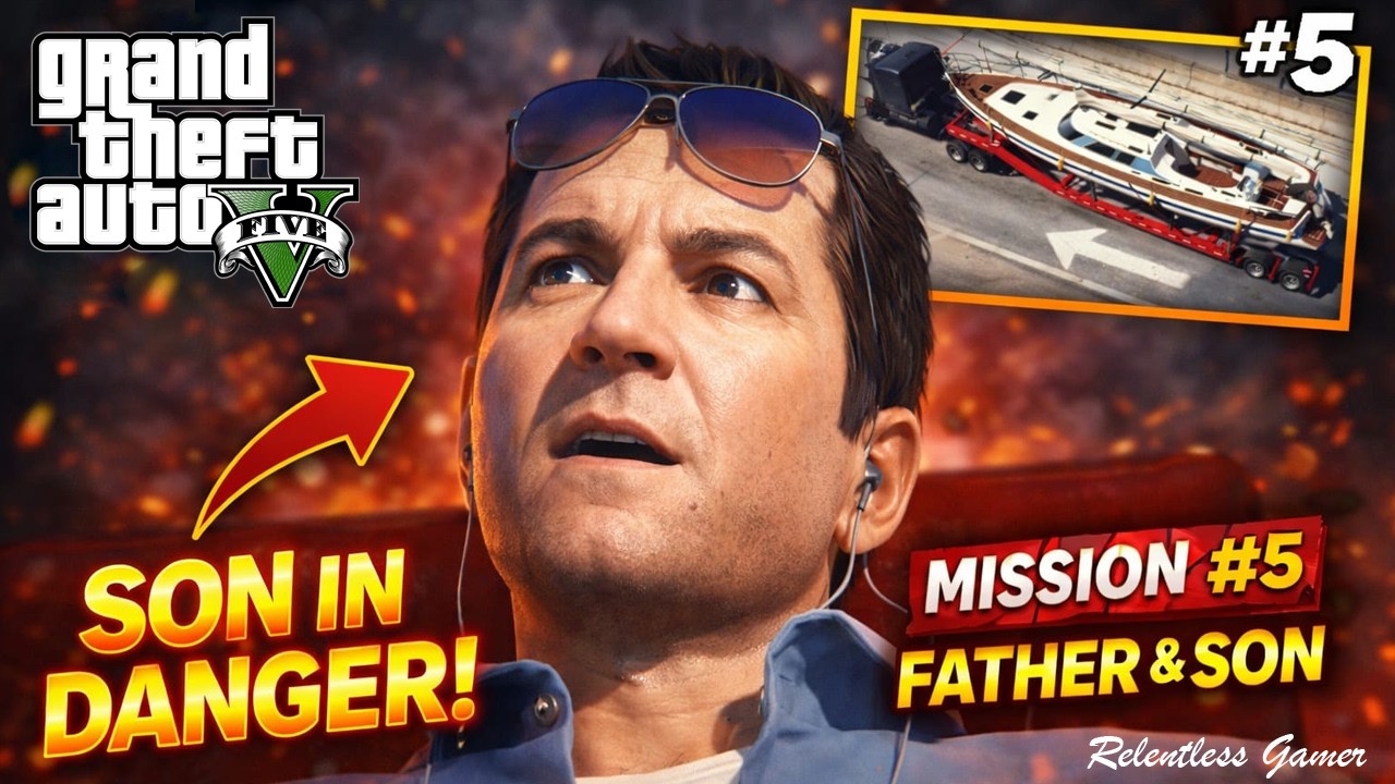 GTA 5 Mission 5 Father/Son | Boat Chase Epic Scene Hindi Gameplay 