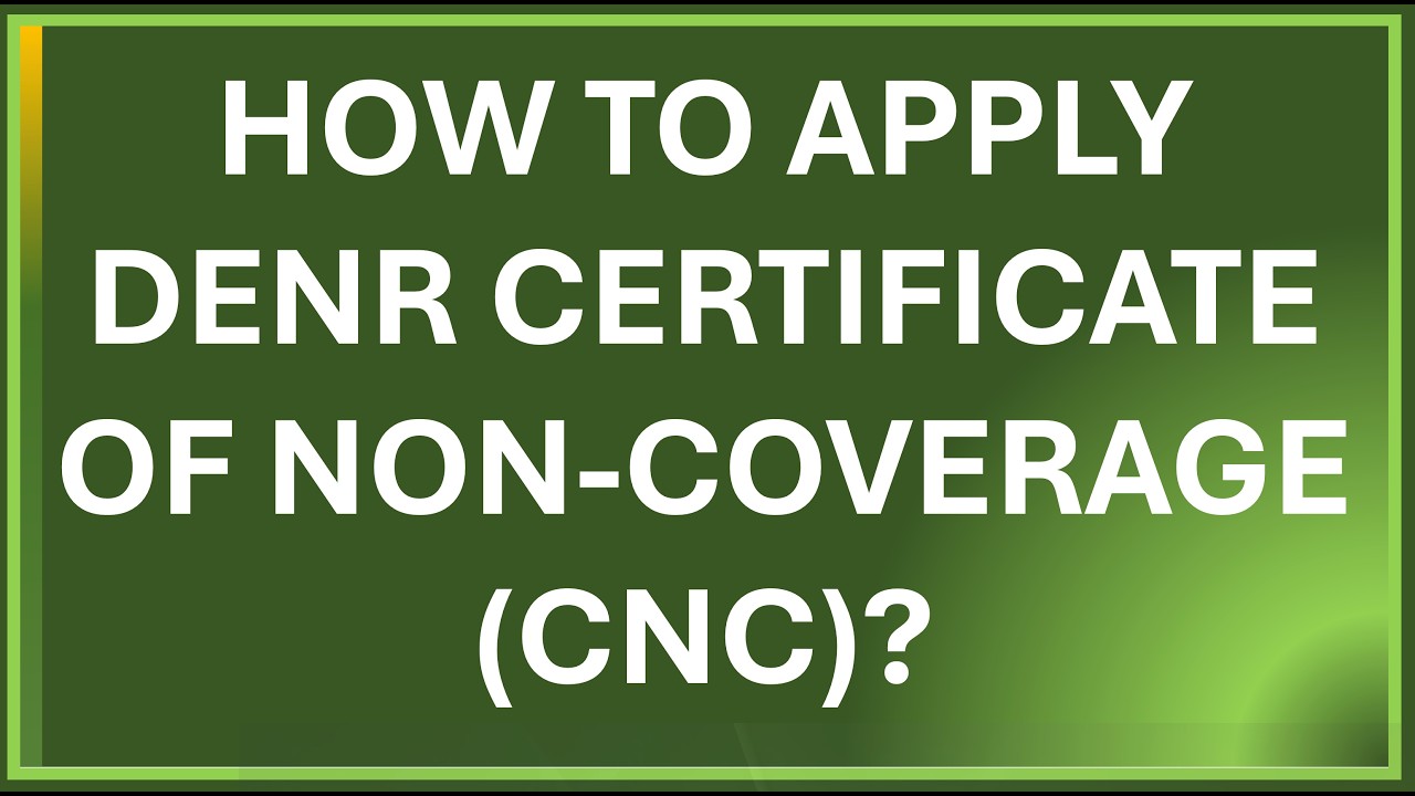 DENR Certificate of Non Coverage