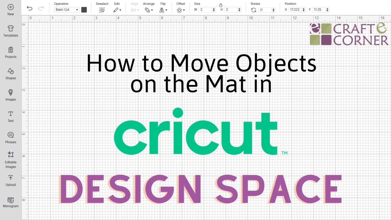 How to Move Objects on the Mat in Cricut Design Space // Cricut Tip and Trick