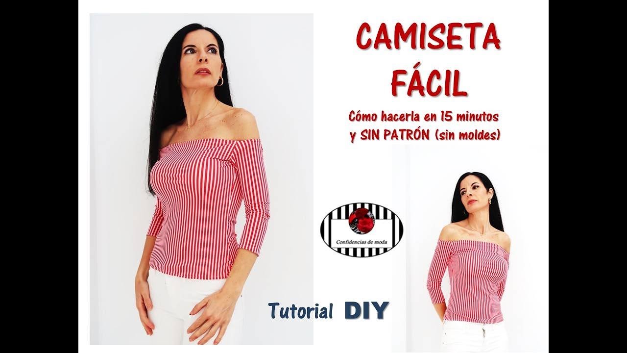 Camiseta fácil sin patrones (sin moldes).Tutorial DIY