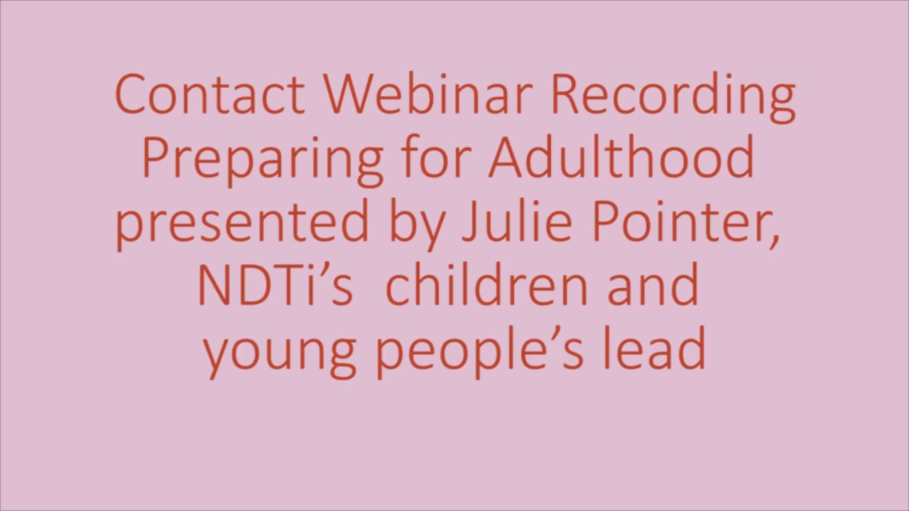 Preparing for Adulthood webinar