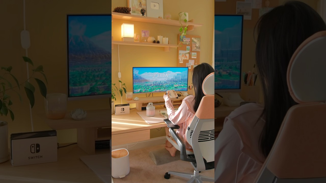 welcome to my lil cozy gaming bubble ✨😌🍃 playing zelda echoes of wisdom 