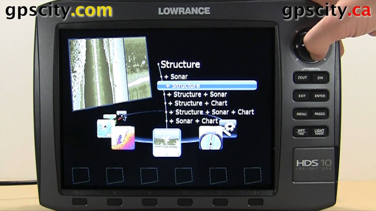 Available Pages on the Lowrance HDS 10 Generation 2.