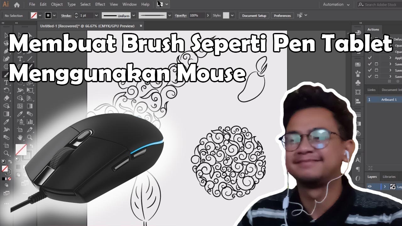 Membuat Brush Seperti Pen Tablet Menggunakan Mouse | Adobe Illustrator