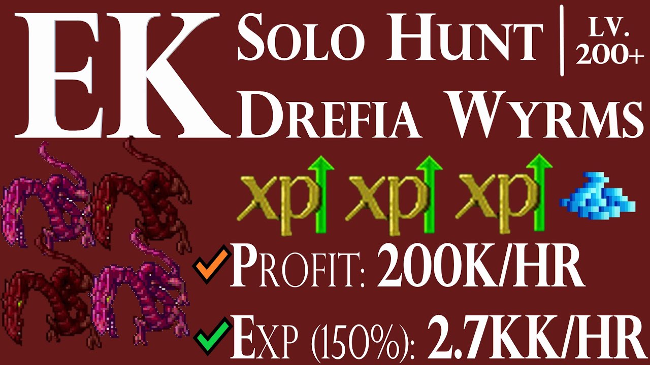 EK - Solo Hunt Drefia Elder Wyrms PROFIT: 200k/hr  EXP (150%): 2.7kk/hr (post. rebalanceo de voc.)