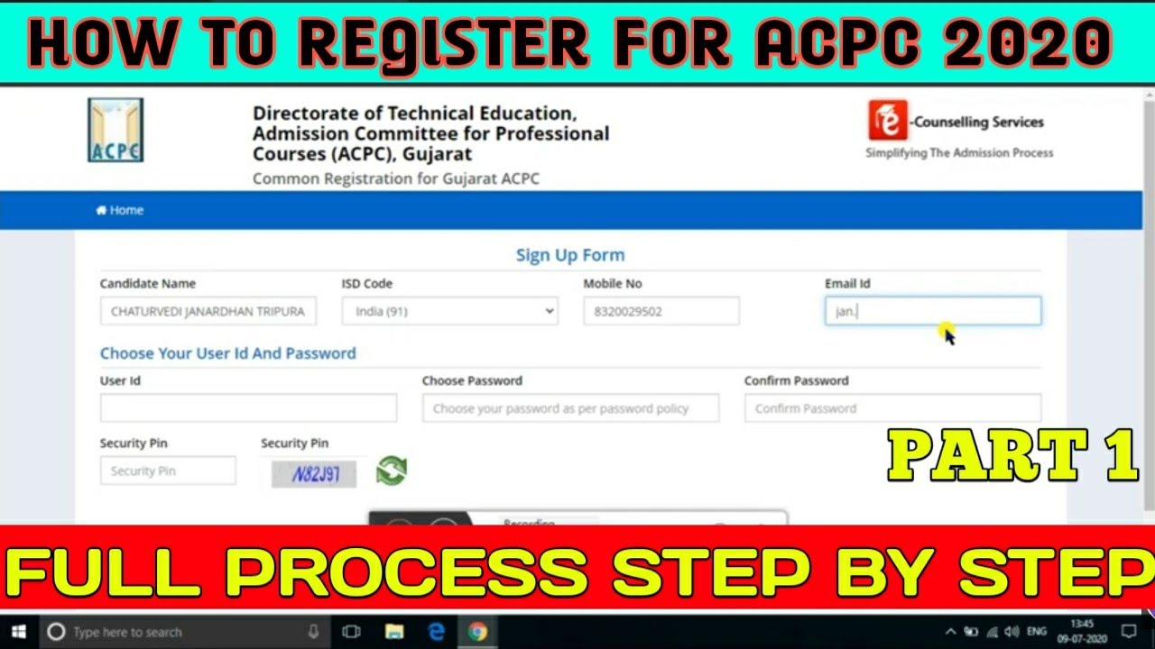 HOW TO REGISTER FOR ACPC 2020 | Admission Committee for Professional Courses