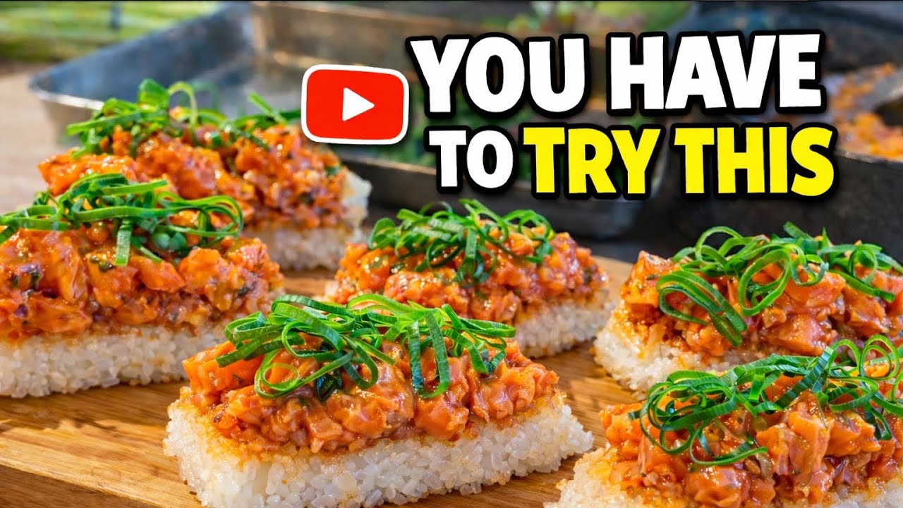 Spicy Salmon Tartare on Crispy Rice | Restaurant Style Recipe
