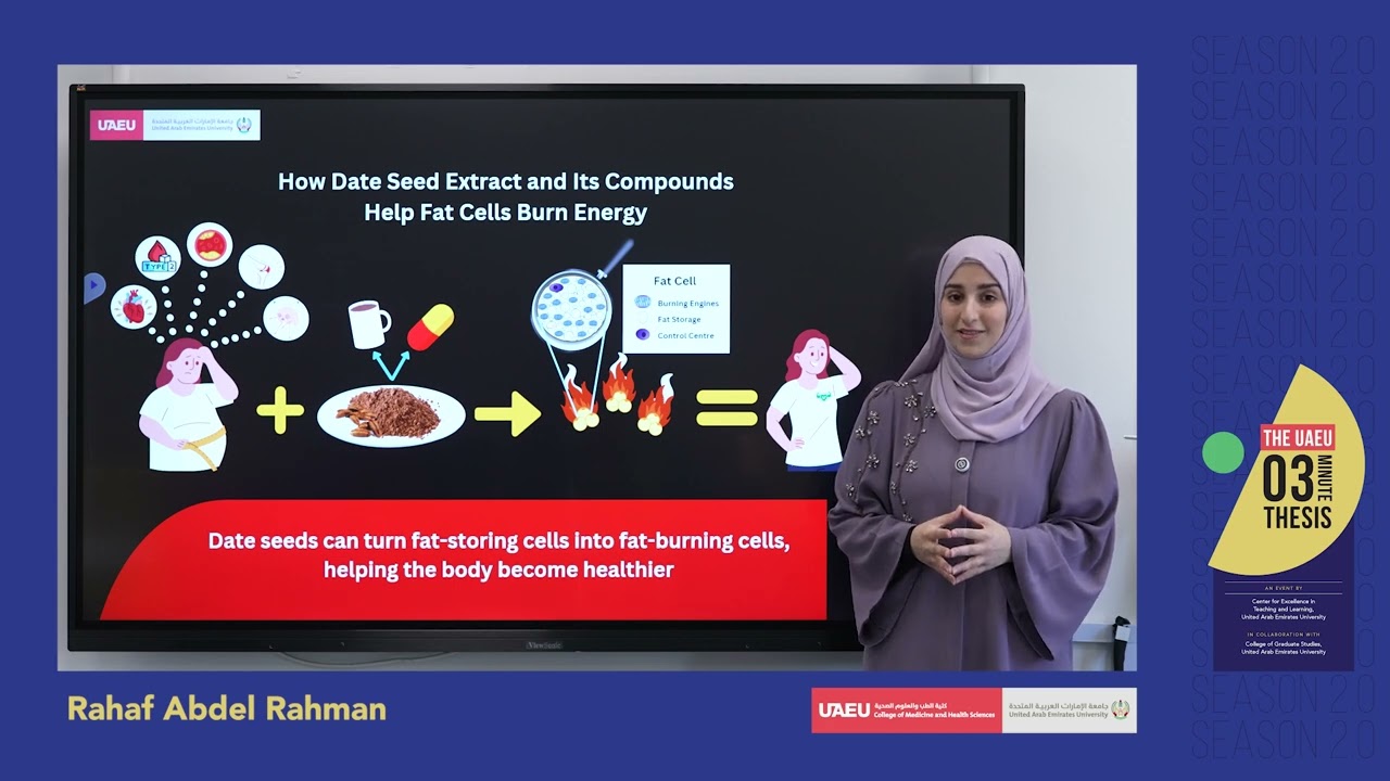 Welcome to Season 2 of the UAEU 3-Minute Thesis (3MT) Competition! Meet Rahaf Abdel Rahman
