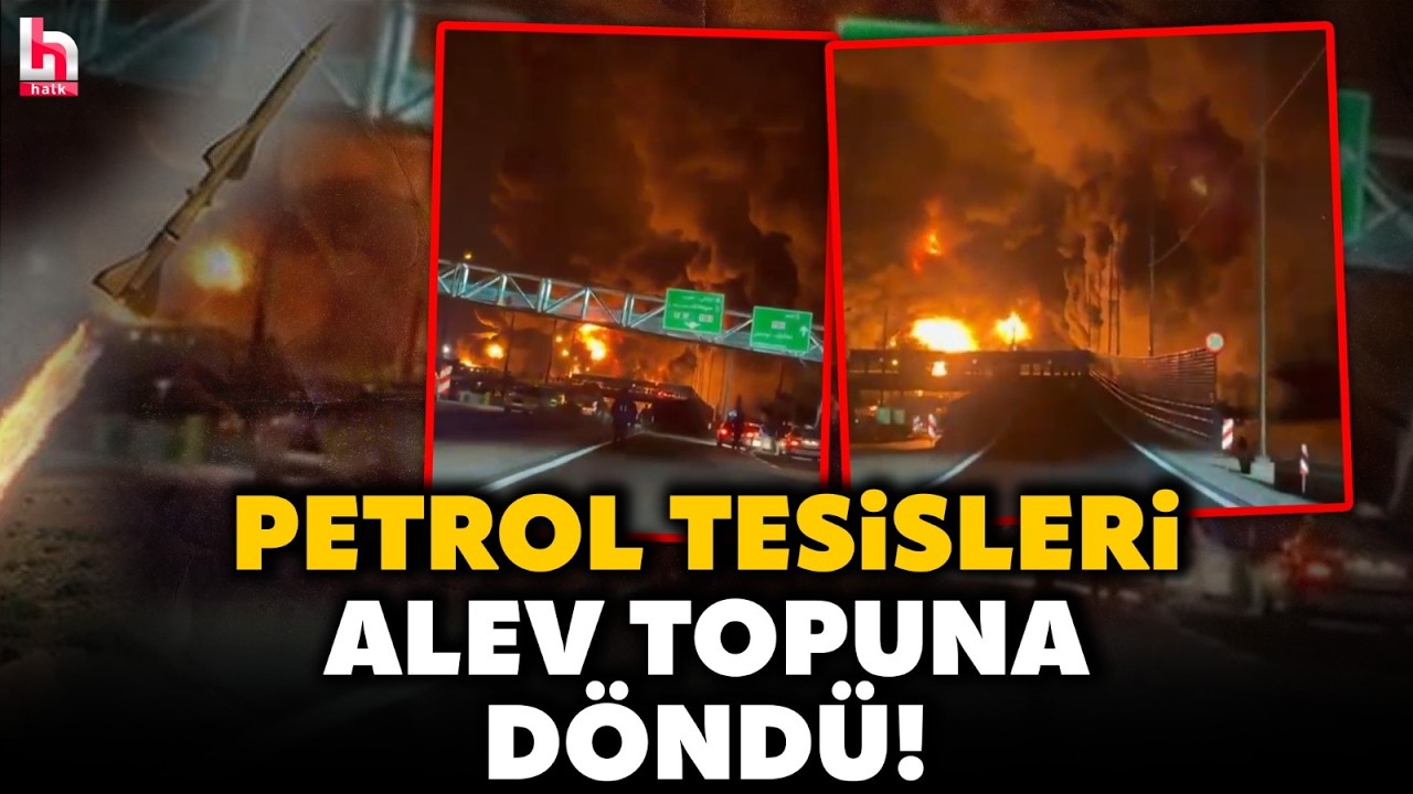 Tahran'da petrol tesisleri vuruldu! Cehennem gibi görüntüler ortaya çıktı! İşte o sarsıcı anlar!