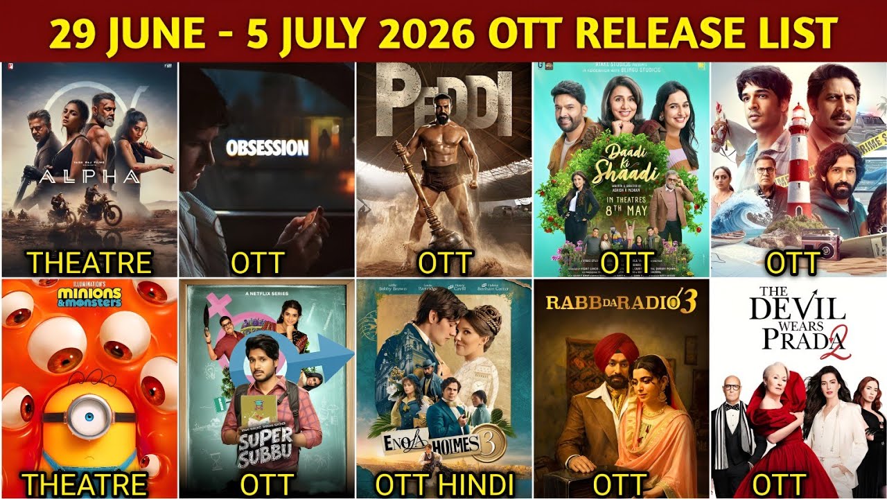 This Week 29 June - 5 July OTT Release Movies & Web Series Update | Peddi Hindi OTT | Netflix, Zee5