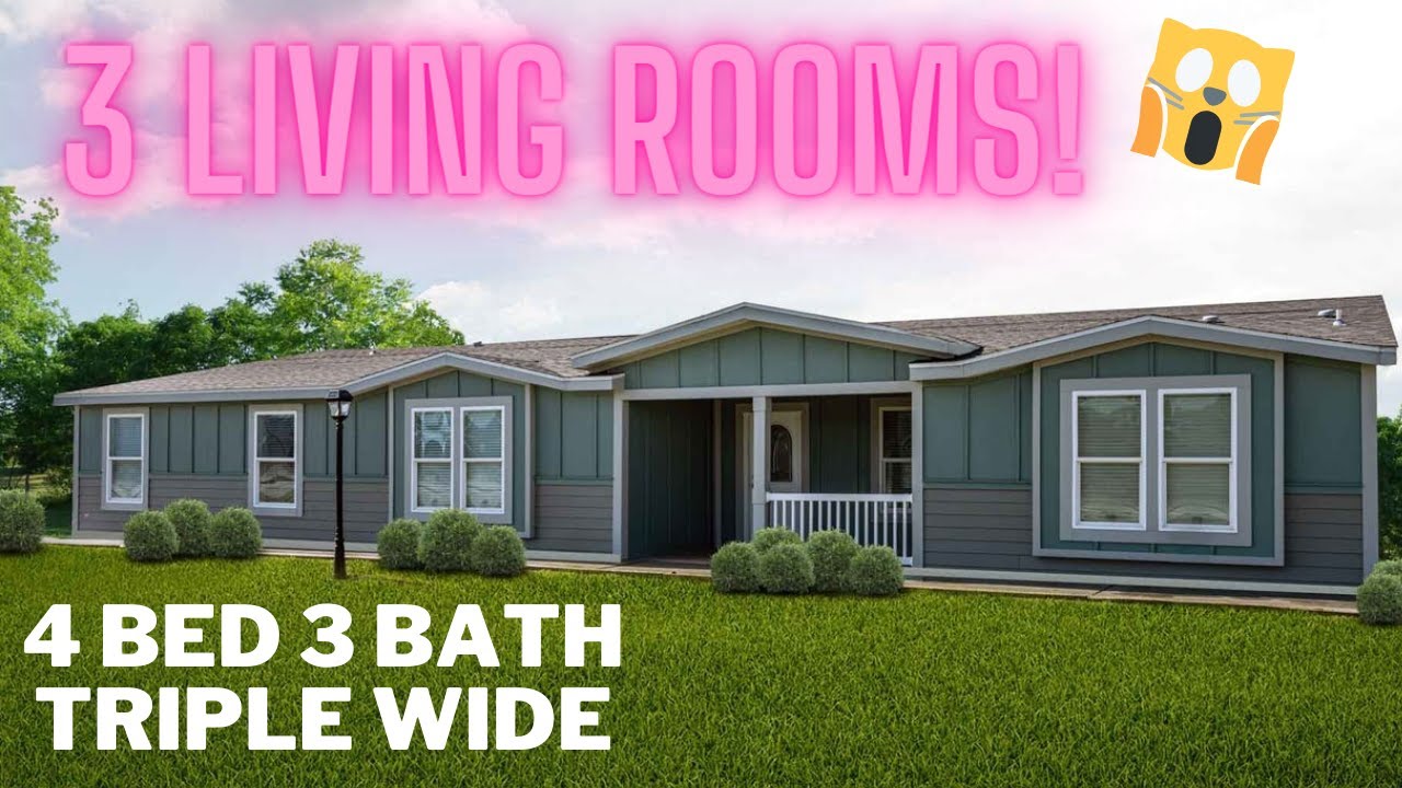 This Triple Wide Has 3 Living Rooms!! 4 Bed 3 Bath Tradewinds Home Tour