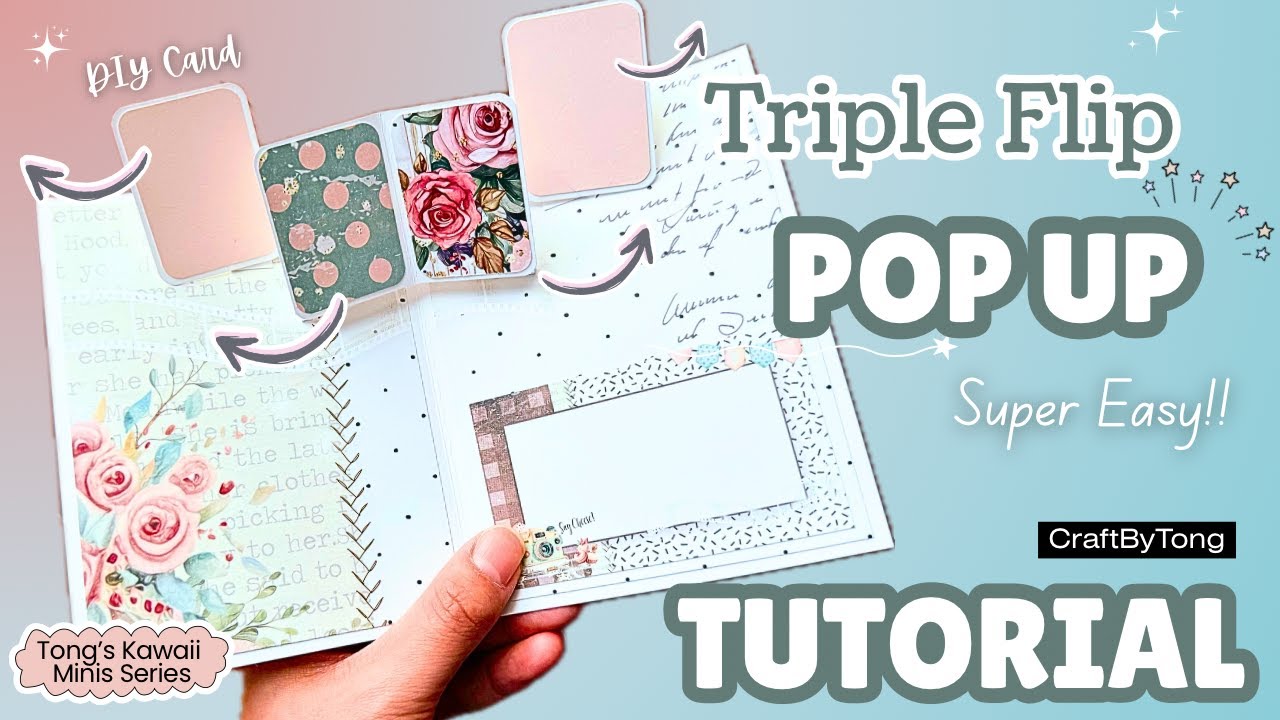 DIY Pop Up Card | Easy Triple Flip Trick 🧸