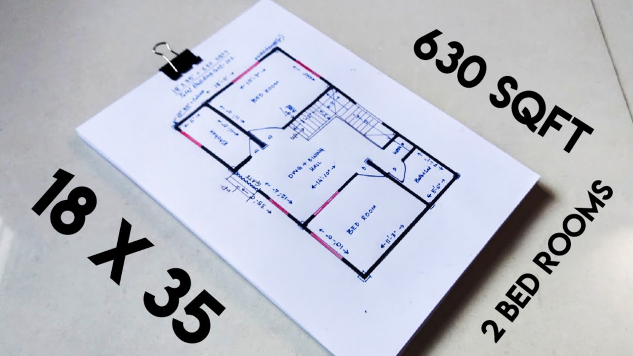 18 x 35 sqft house plan II 18 x 35 ghar  ka naksha II 630 sqft home design