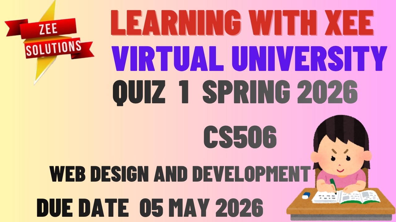CS506 Web Design and Development  Quiz 1 Spring 2026 Virtual University of Pakistan
