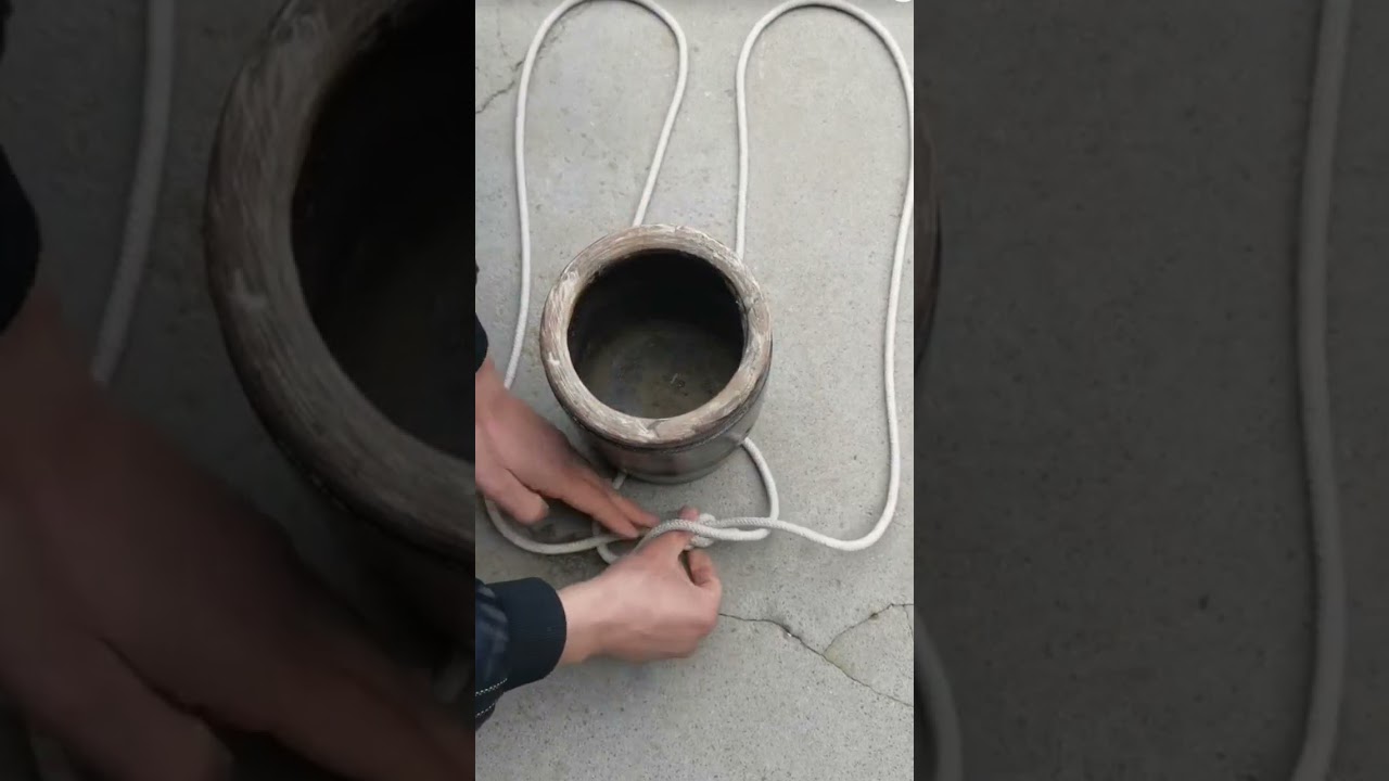 how to tie a rope to carry cylindrical objects. 