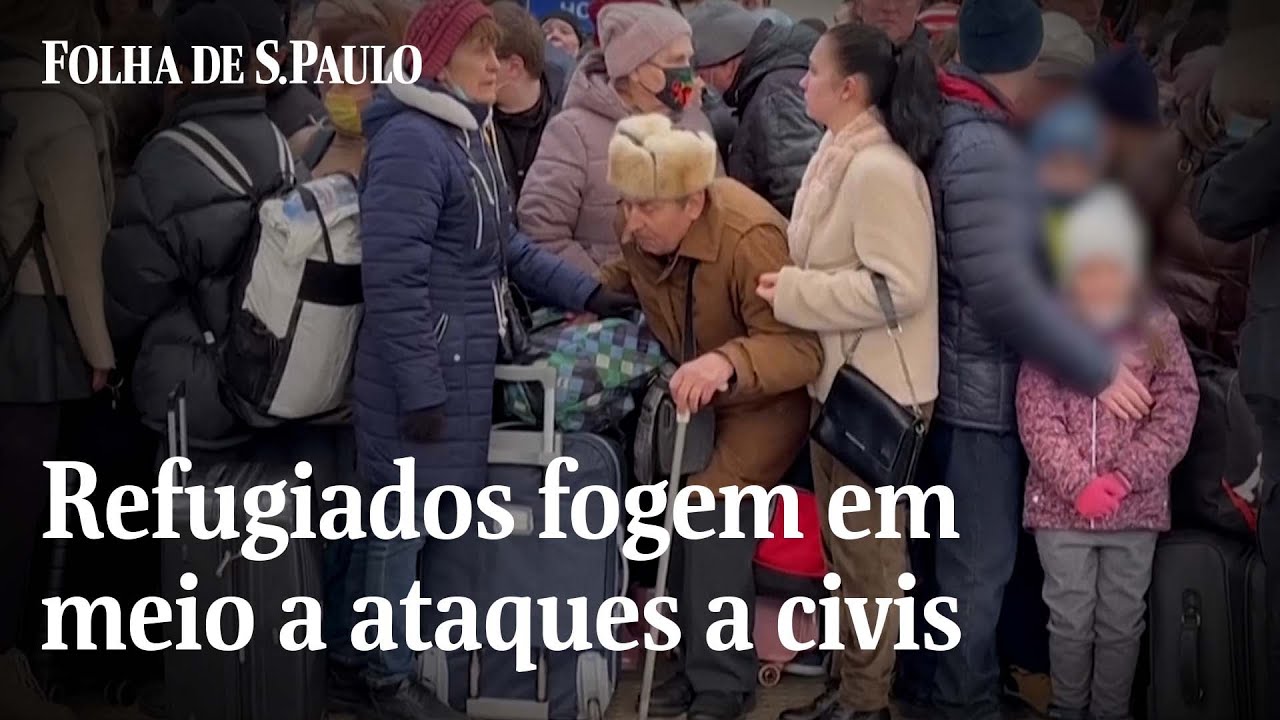 Ucranianos tentam fugir conforme ataques da Rússia se intensificam | CENAS DA GUERRA