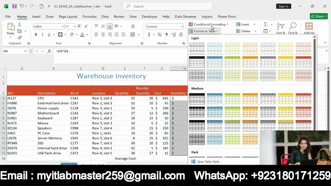 Sam Project A. Модуль Excel 02: Формулы, функции и форматирование.