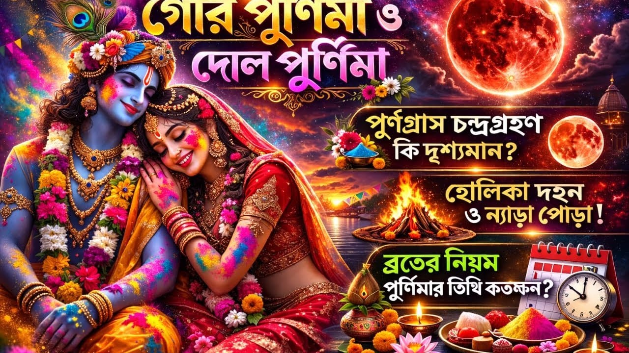 দোল পূর্ণিমা ‌ ও গৌর পূর্ণিমা ব্রতের নিয়ম ও সম্পূর্ণ তথ্য | Dol Purnima 2026