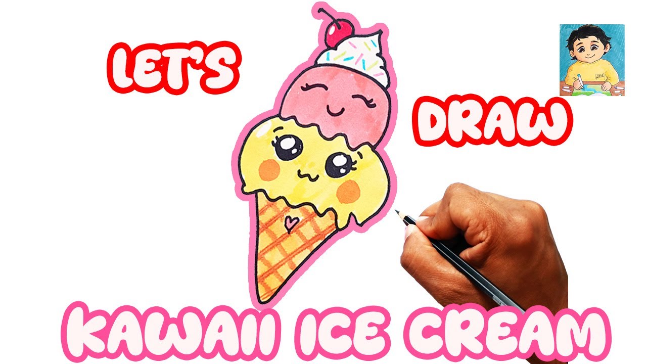 How to Draw a Super Cute Kawaii Ice Cream 🍦 | Drawing Tutorial for Kids