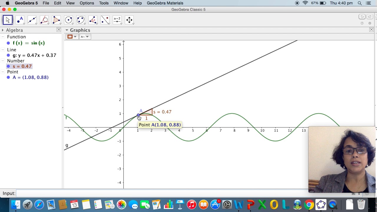 Teaching Calculus using GeoGebra visualising derivatives