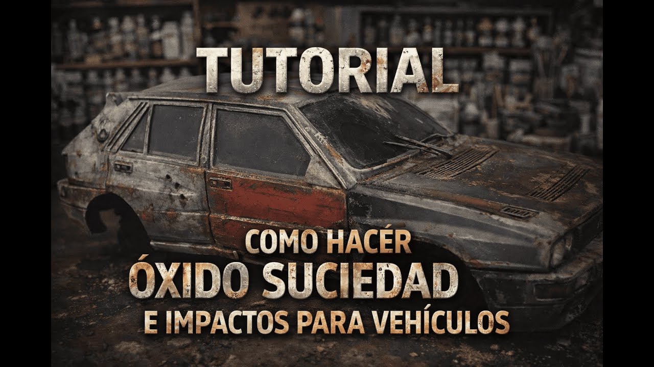 Tutorial como hacer oxido,suciedad e impactos, modelismo  (proceso completo)