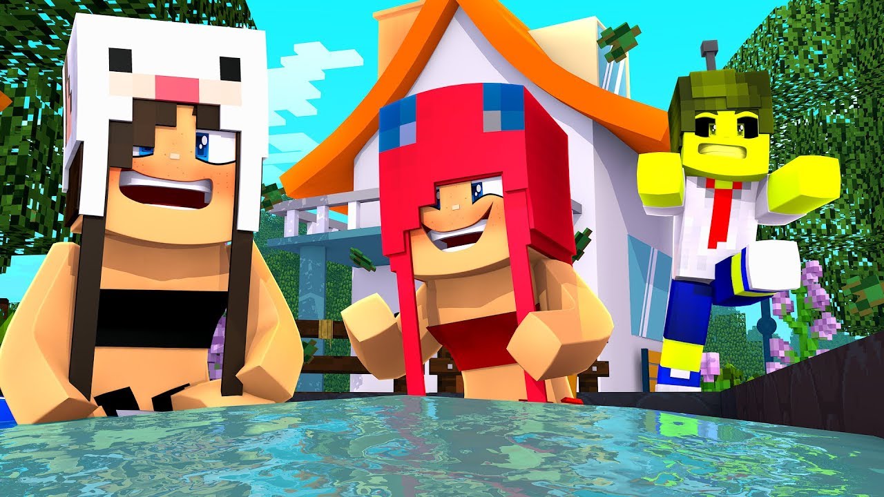TROLLEI A EX NAMORADA DO RAZOR NA PISCINA NO MINECRAFT !