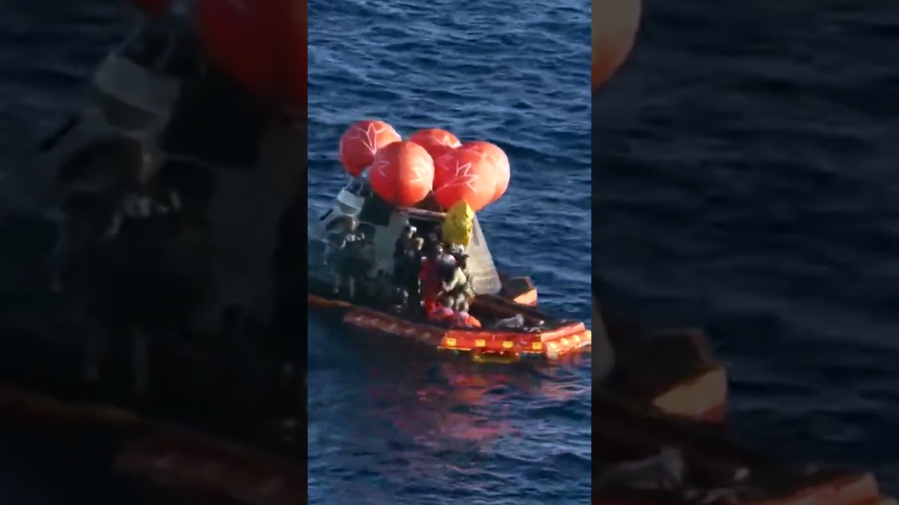 Artemis II crew&nbsp;exit capsule after&nbsp;returning to Earth