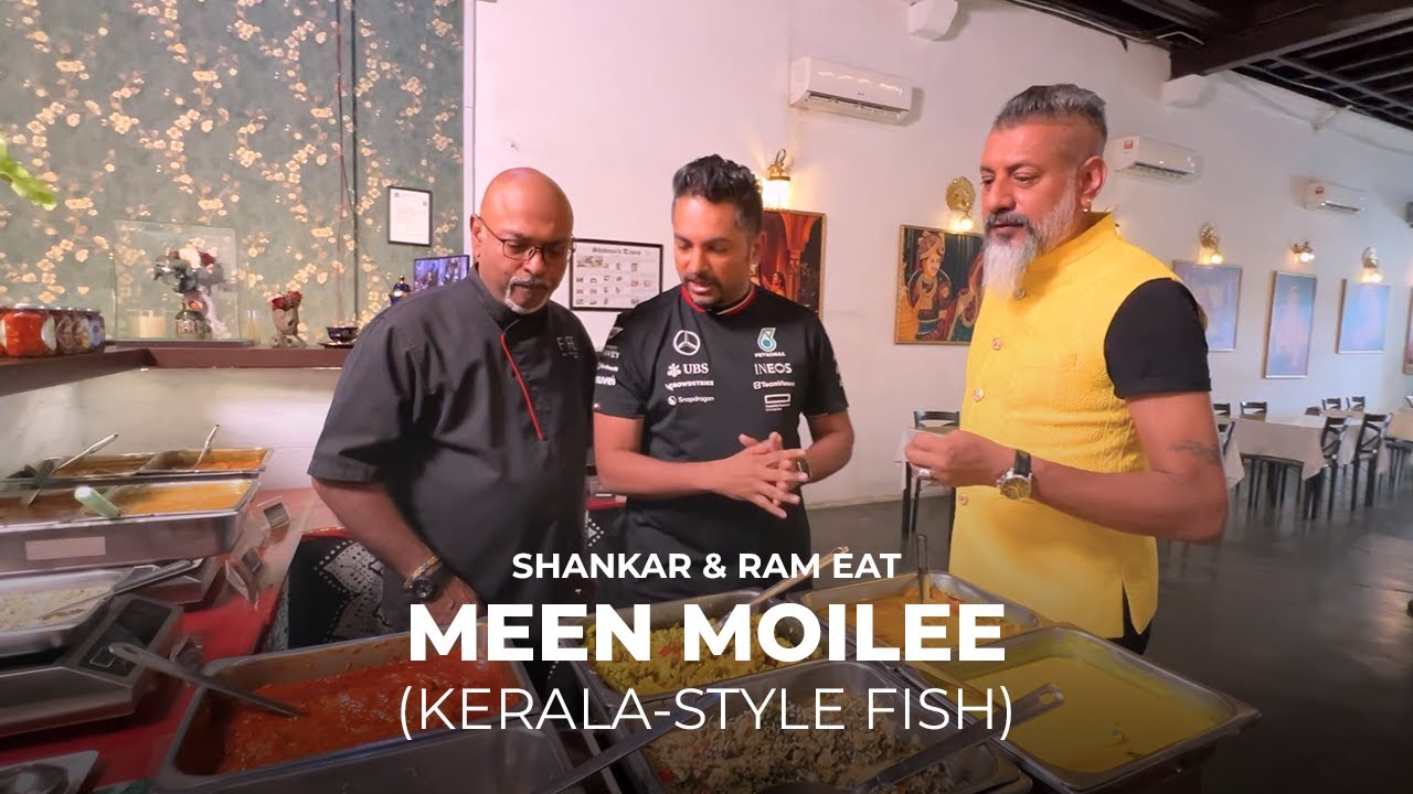 Shankar & Ram eat Meen Moilee (Kerala-style Fish) at Shobana's Kitchen Penang