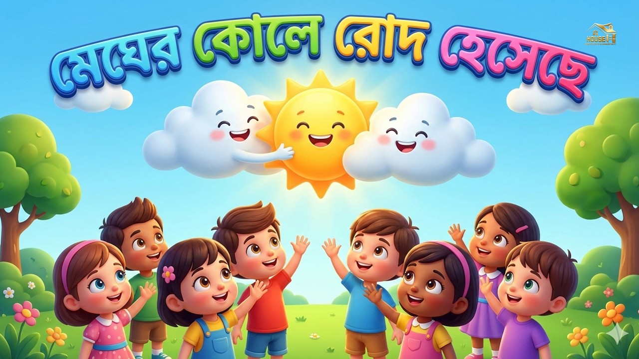 মেঘের কোলে রোদ হেসেছে | Bangla Kids Rhymes | Bengali Children Song | Megher Kole Rod Heseche