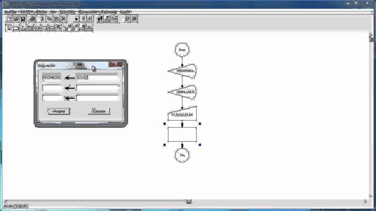 diagrama de flujo ejemplo del  Promedio de 5 Calificaciones
