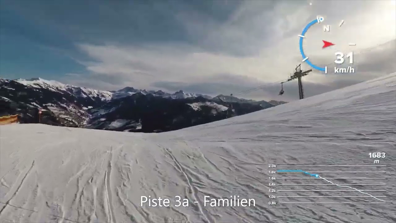 Grossarltal - zjazd niebieską trasą 3, 3A i 3B (Familien Piste 3, 3a, 3b)