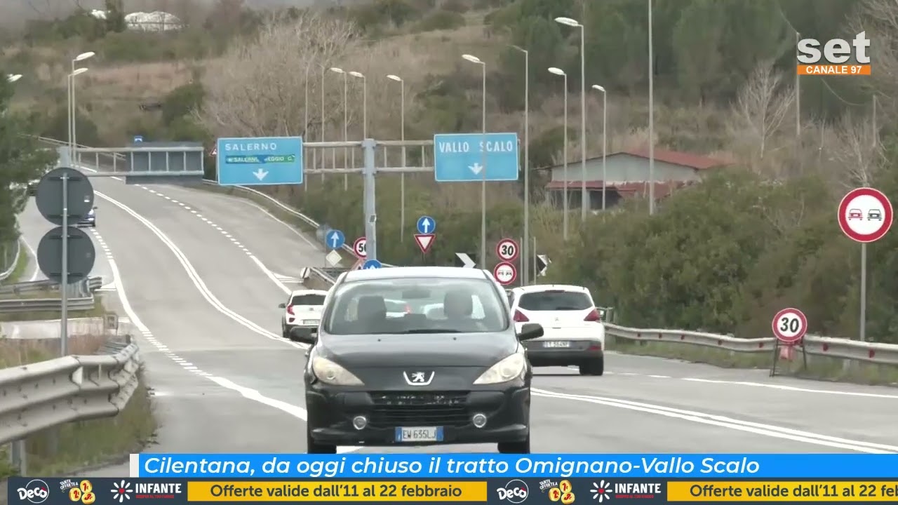 Cilentana, da oggi chiuso il tratto Omignano-Vallo Scalo