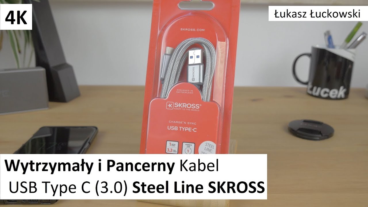 Wytrzymały i Pancerny Kabel USB Type C (3.0) Steel Line SKROSS | Rzut Oka
