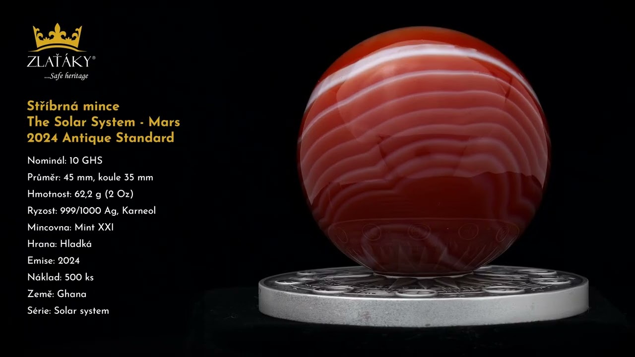 Stříbrná mince The Solar System - Mars 2024 Antique Standard
