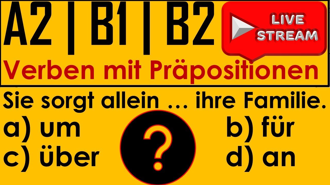 20 wichtige Verben mit Präpositionen | Quiz | Live am 09.06.2022