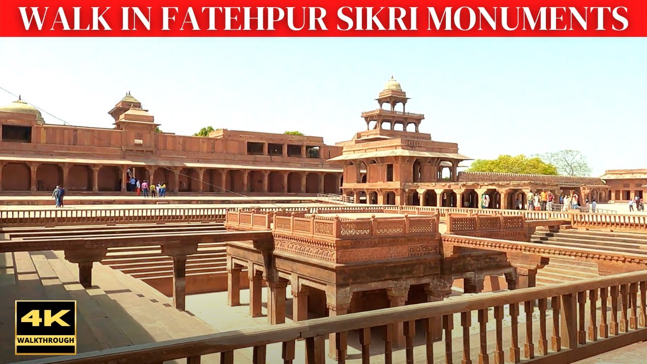 🇮🇳 Fatehpur Sikri Palace, Agra: India 4K Walk 2022